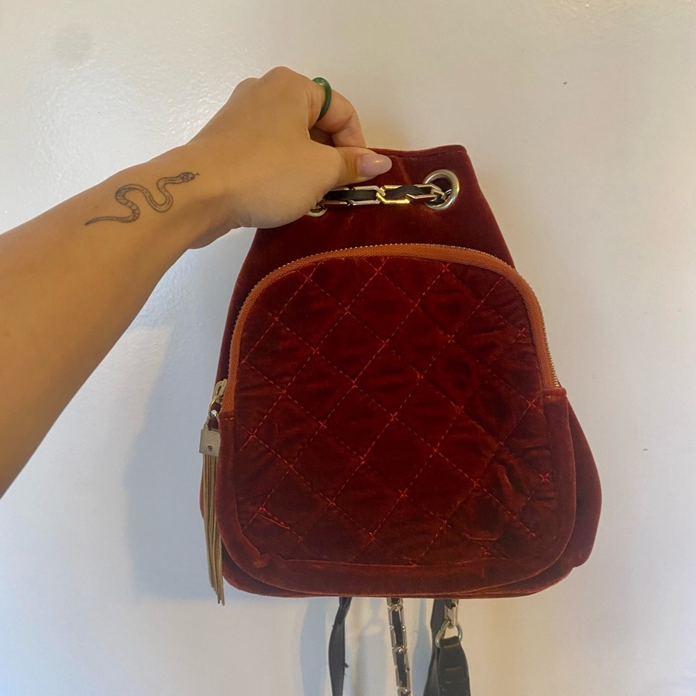 Burgundy Free People Backpack